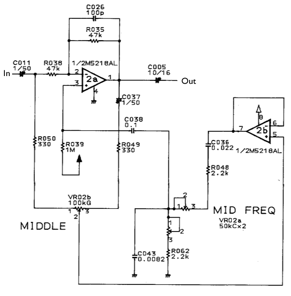 MT-2 Metal Zone Parametric Mid tone control