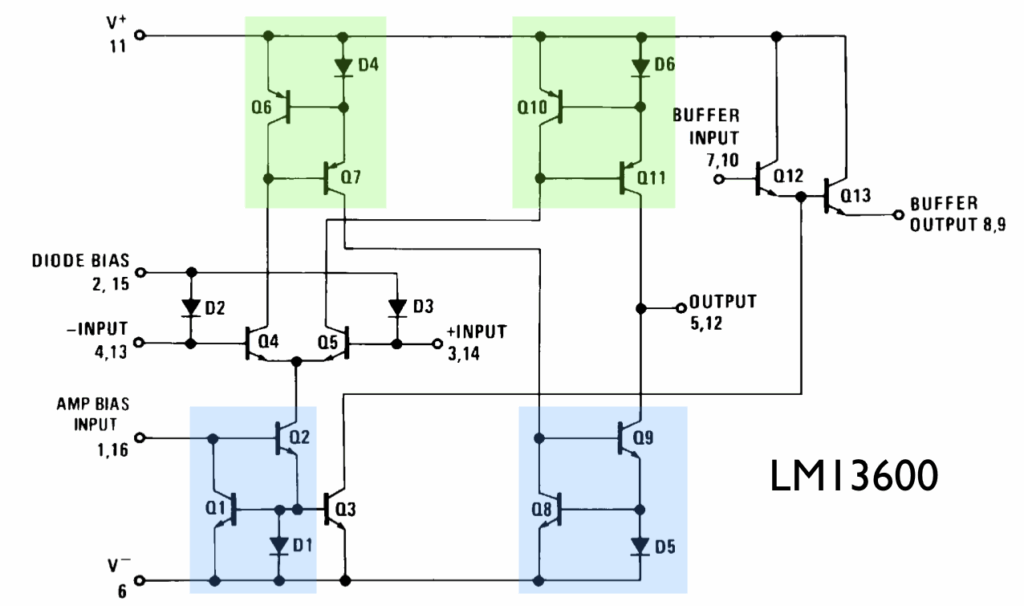 LM13600 internal schematic