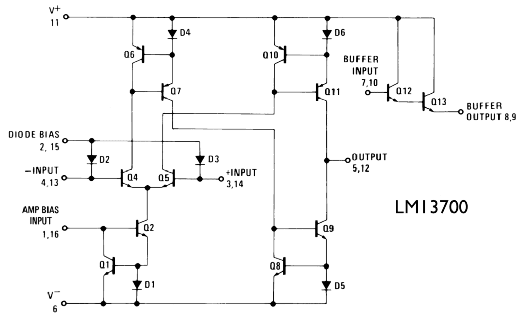 LM13700 internal schematic